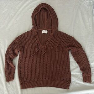 Wilfred V-Neck Brown Sweater Ribbed Knit